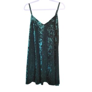Velvet Slip Dress XL Emerdld Green
